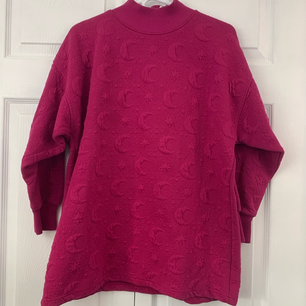 The Limited moon and stars hot pink sweater